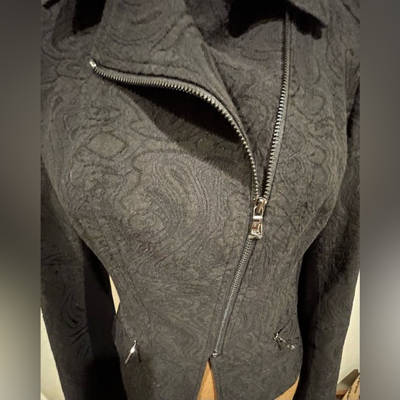 Cache black Paisley biker coat - Picture 3 of 9